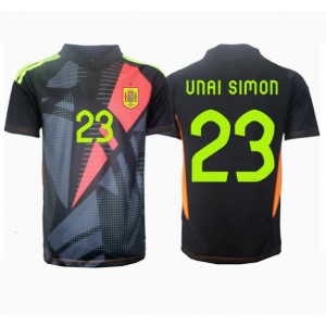 Fotbalové Dres Španělsko Unai Simon #23 Brankářské Venkovní Oblečení ME 2024 Krátký Rukáv